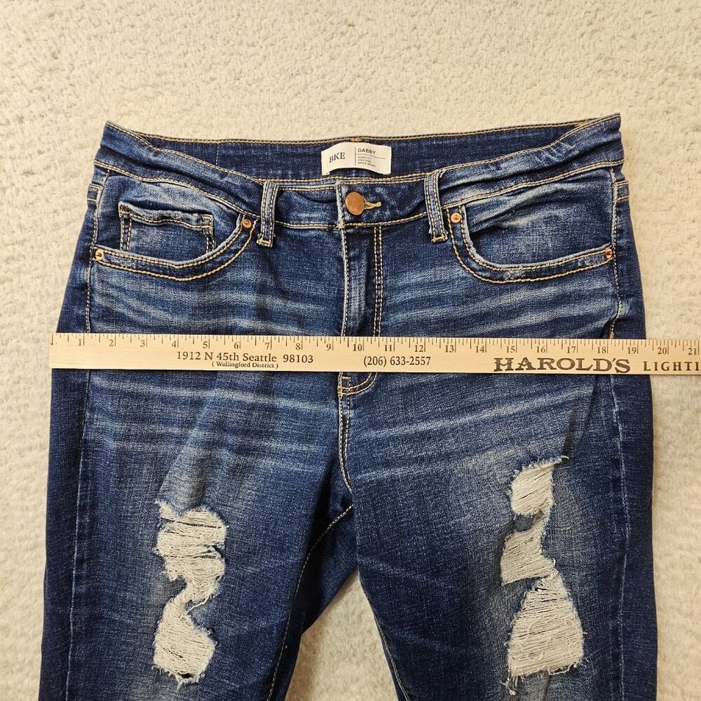 BKE Jeans Womens Gabby 31 Curvy High Rise Ankle Heavy Distressed Thick Stitching - Picture 6 of 16